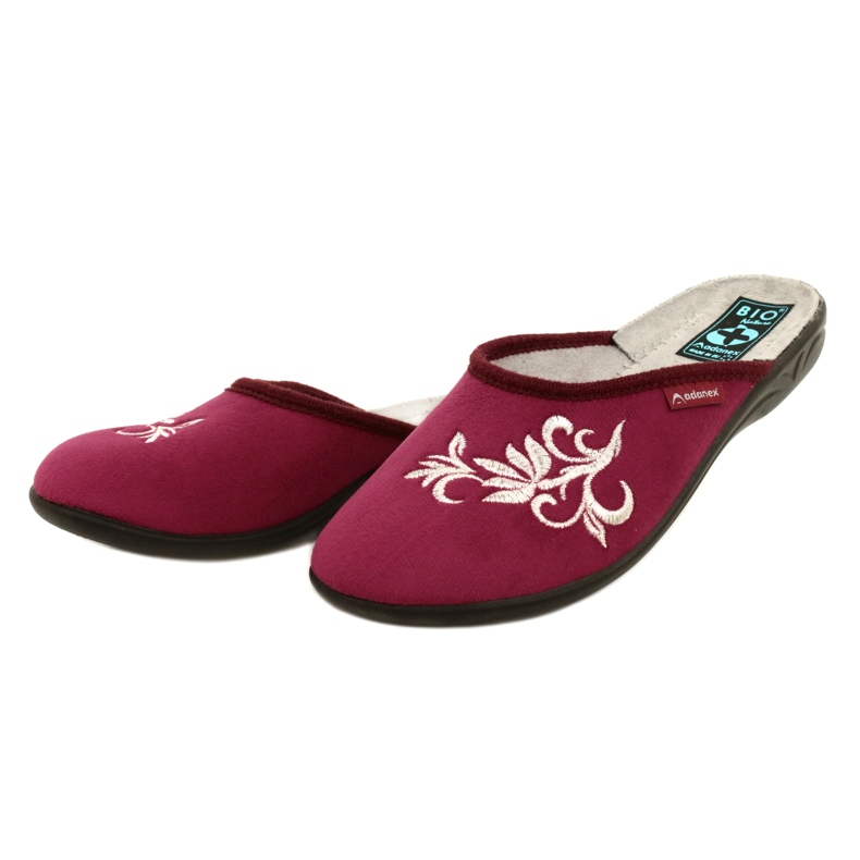 Maroon velor slippers Adanex 27861 multicolored 3