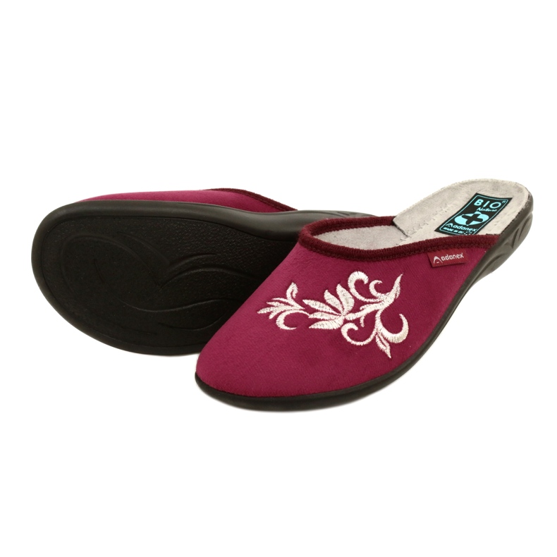 Maroon velor slippers Adanex 27861 multicolored 4