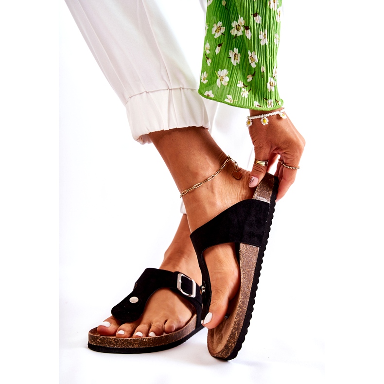 FB1 Women's Slippers With A Buckle Black Elina 2