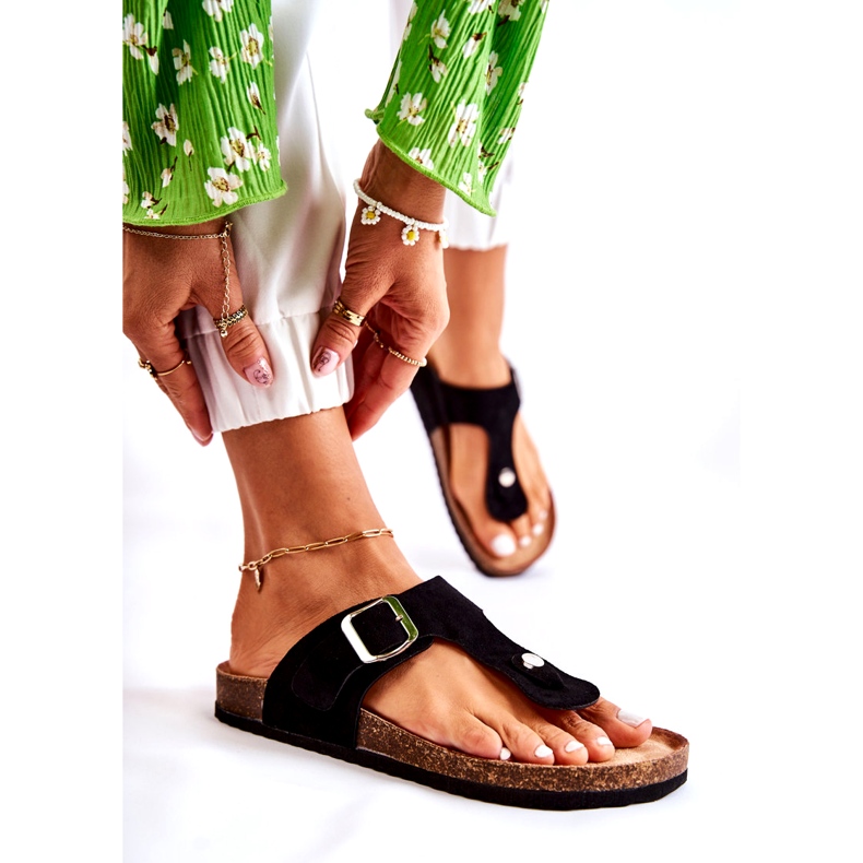 FB1 Women's Slippers With A Buckle Black Elina 3