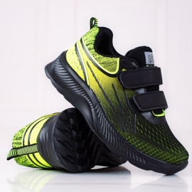 Shelovet boys sneakers with double velcro black and yellow 1