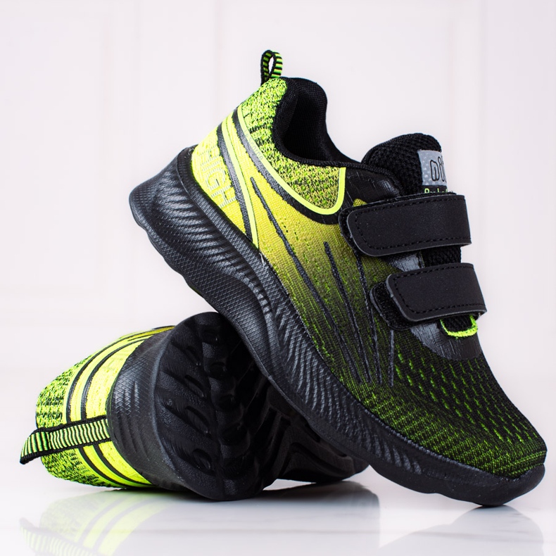 Shelovet boys sneakers with double velcro black and yellow 1