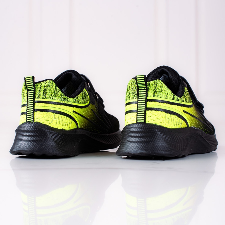 Shelovet boys sneakers with double velcro black and yellow 2