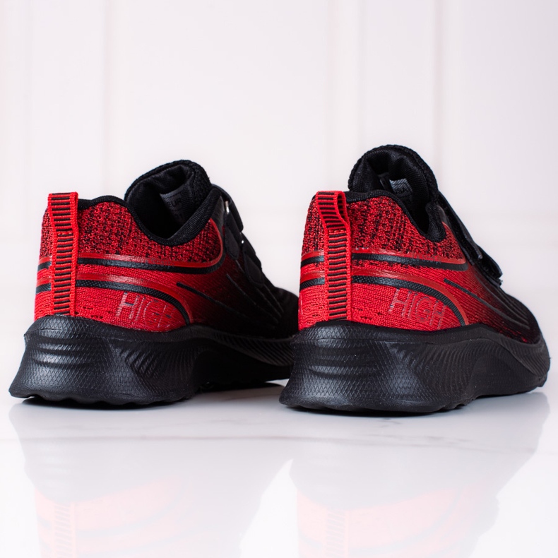 Shelovet boys sneakers with double velcro black and red 1