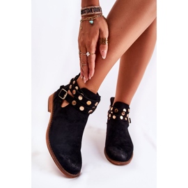 WS1 Women's boots with jets on a flat heel Black Larino 2