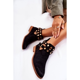 WS1 Women's boots with jets on a flat heel Black Larino 1