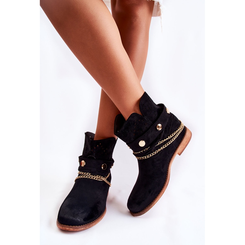 WS1 Suede Boots On Hidden Wedge Black Verine 2