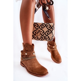 WS1 Suede Booties On A Hidden Wedge Brown Verine 2