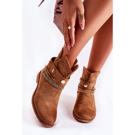 WS1 Suede Booties On A Hidden Wedge Brown Verine 1