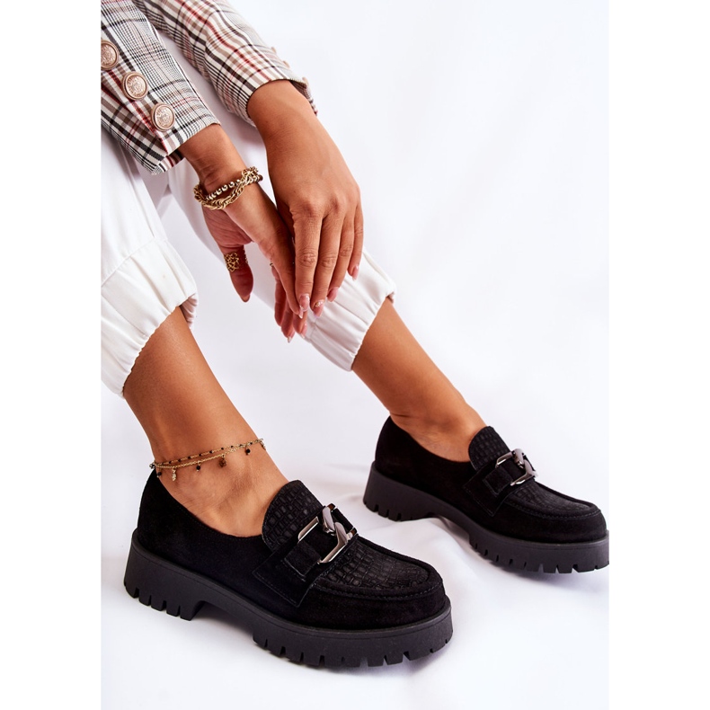 PL5 Fashionable Suede Black Loafers Rayhan 1