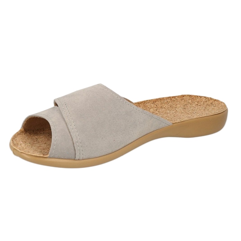 Befado women's slippers with cork PU insert 265D024, gray grey 2 Befado women's slippers with cork PU insert 265D024, gray grey 2