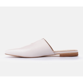 Marco Shoes Leather slippers with a cutout white 2