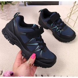 Trekking shoes with Velcro American Club Jr AM902B navy blue 1