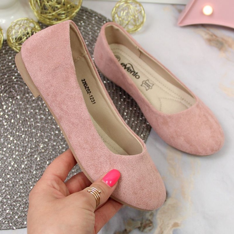 Eco suede ballerinas eVento Jr EVE358A pink 1 Eco suede ballerinas eVento Jr EVE358A pink 1