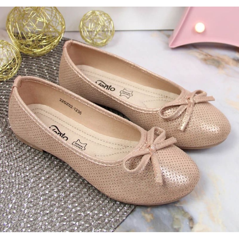 Ballerinas with a bow eVento Jr EVE359A pink 2