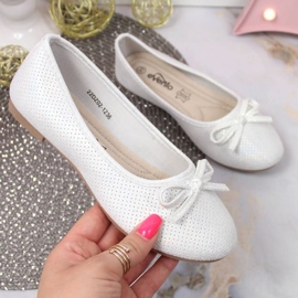 Ballerinas with a bow eVento Jr EVE359B white 1