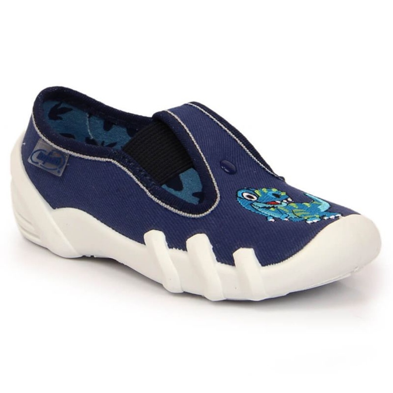 Slippers with a rubber band with a dinosaur slip on Befado Jr BEF12C navy blue 2