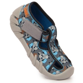 Velcro slippers with a bat Befado Jr BEF6A gray 1