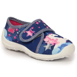Velcro slippers with a unicorn Befado Jr BEF35A navy blue 2