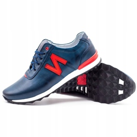 Joker Men's casual shoes 301J navy blue red 3