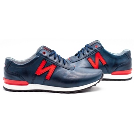 Joker Men's casual shoes 301J navy blue red 4