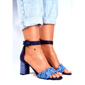 Women's Sandals Maciejka Leather Navy Blue 04235-17 / 00-5 5
