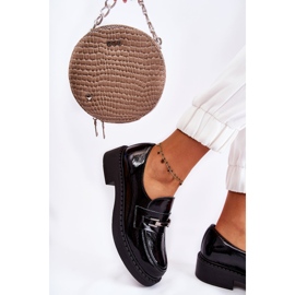 Lacquered Shoes With Silver Ornament Black Hestill 1