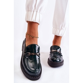 Lacquered Shoes With Green Hestill Silver Ornament 1