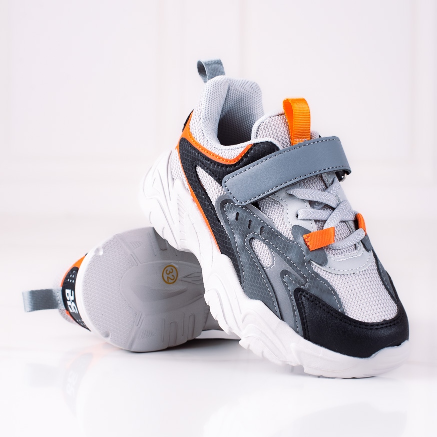 Shelovet boys' sneakers on a thick gray platform grey multicolored