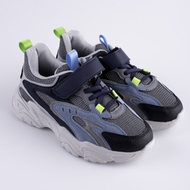 Shelovet boys sneakers on a thick blue platform navy blue multicolored 1