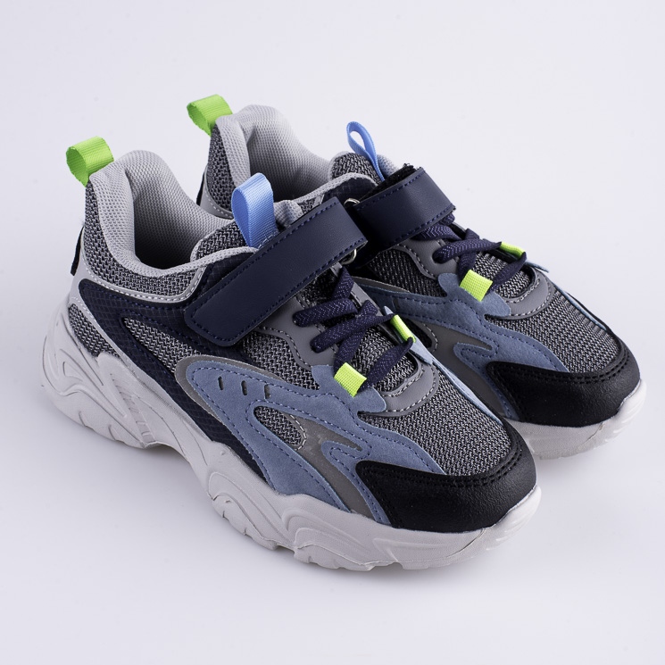 Shelovet boys sneakers on a thick blue platform navy blue multicolored 1