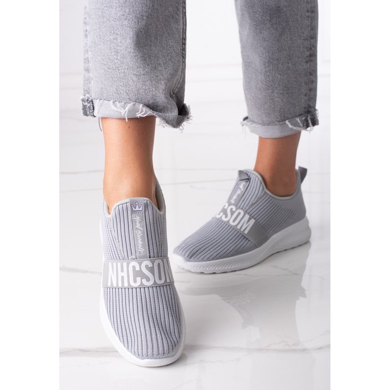Shelovet gray textile sneakers for women grey 1