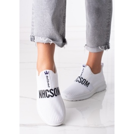 Shelovet women's white textile sneakers 1