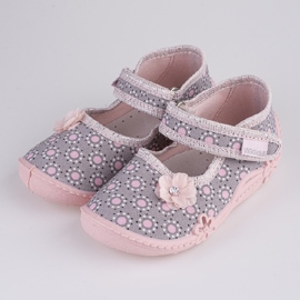 Girls' slippers Viggami Anielka printed pink grey 1 Girls' slippers Viggami Anielka printed pink grey 1