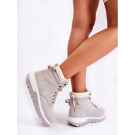 Leather Booties On The Ressa Gray Platform grey 2