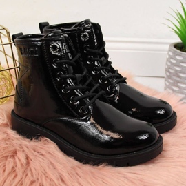 Girls' black bovver boots Big Star II374045 2
