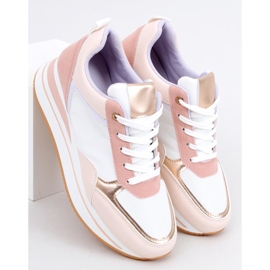 Bahar Pink wedge sports shoes white 2