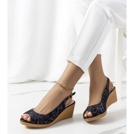 Black Beldesa wedge sandals 1