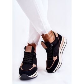 PS1 Women's Suede Sports Shoes Black and Beige Elisse 2