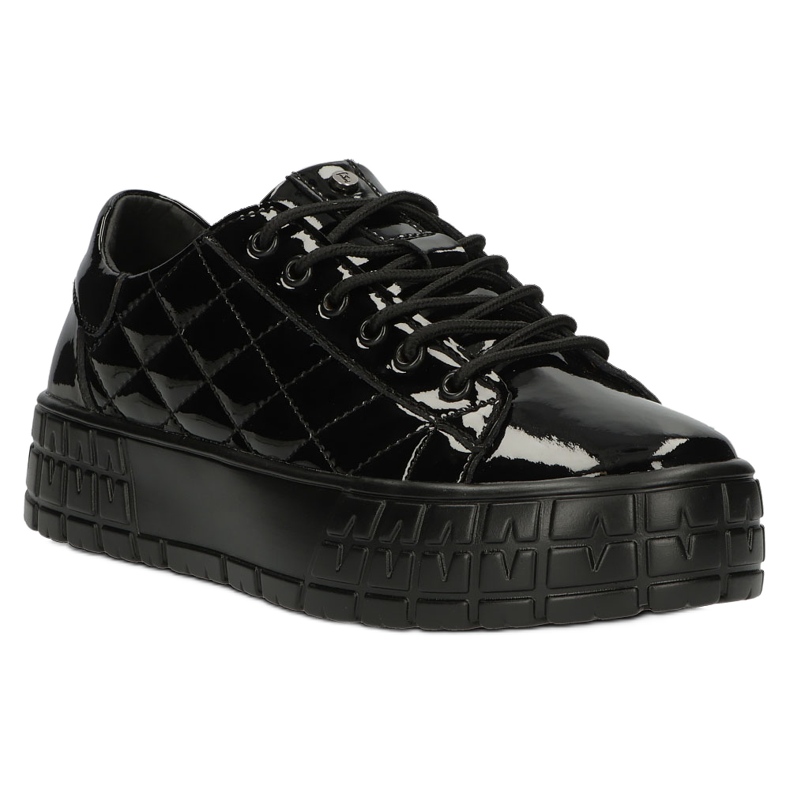 Filippo Quilted Stylish Leather Sneakers DP3932 / 22 BK black 1
