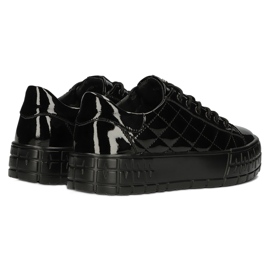 Filippo Quilted Stylish Leather Sneakers DP3932 / 22 BK black 3