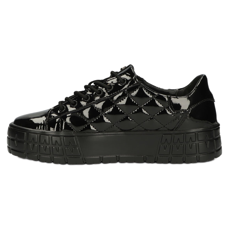 Filippo Quilted Stylish Leather Sneakers DP3932 / 22 BK black 2