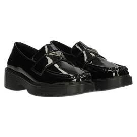 Filippo DP3930/22 BK Lacquered Moccasins, Black 4