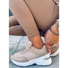 Sports shoes on a hidden Dafne Khaki wedge heel beige 1