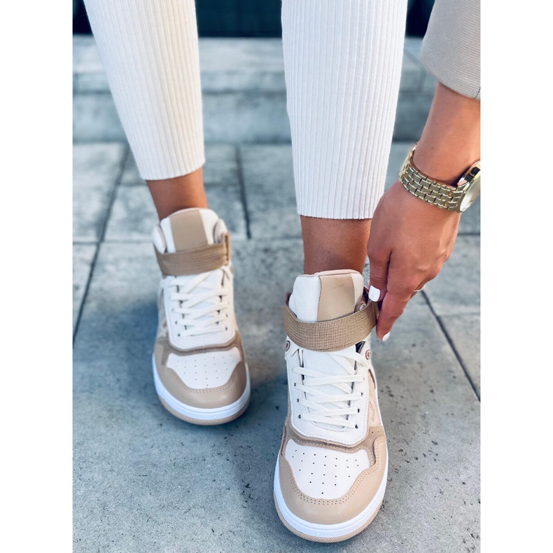 Carlota Khaki high-top sneakers beige 1