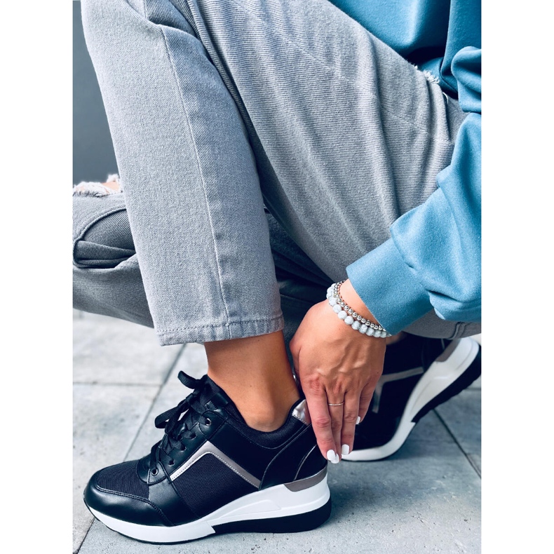 Wisto Black wedge sneakers 1