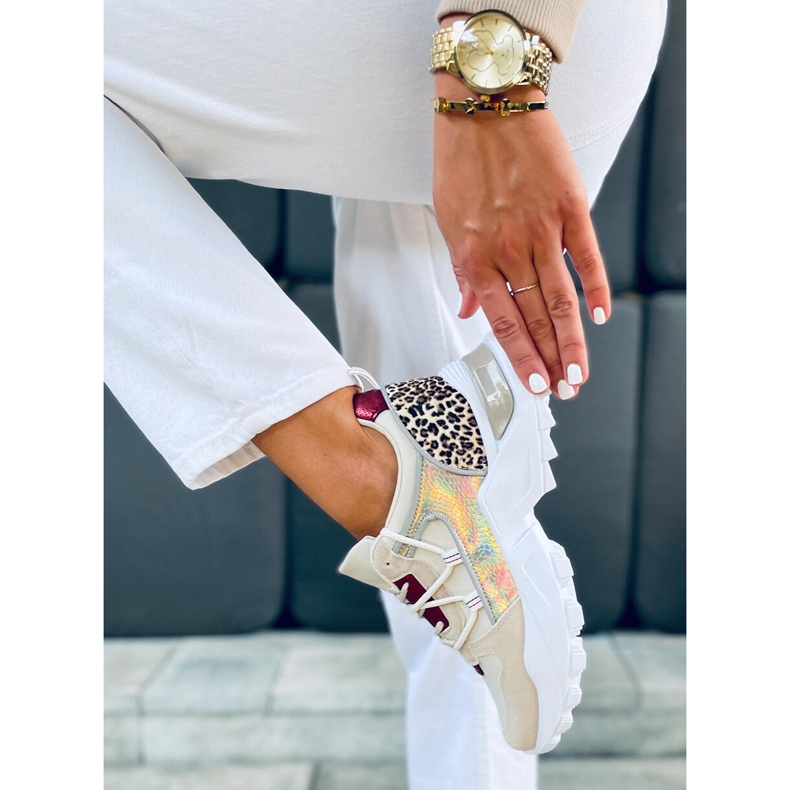 Ebba Gold Trainers beige red multicolored golden 1