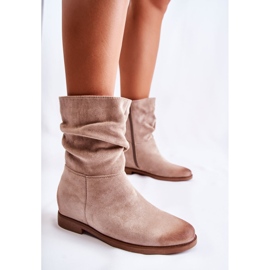 PG1 Women's Suede High Boots Beige Venis 1