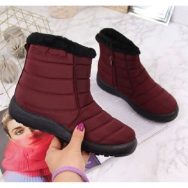 Waterproof snow boots with zipper News W EVE181C burgundy red 1