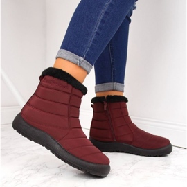 Waterproof snow boots with zipper News W EVE181C burgundy red 2